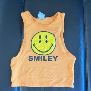 Zara Bright Orange Tank Top/Crop top Size: S